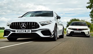 Mercedes-AMG A45 S and Honda Civic Type R - front tracking