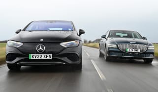 Mercedes EQE and Genesis Electrified G80 - front tracking