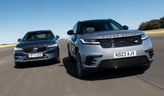 Volvo CX60 and Range Rover Velar - front tracking